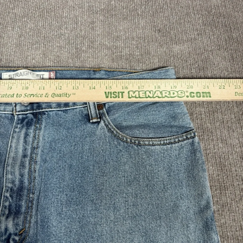 Levis 505 Jeans Mens 38x32‎ Regular Fit Straight Leg Light Wash Blue Denim Y2K